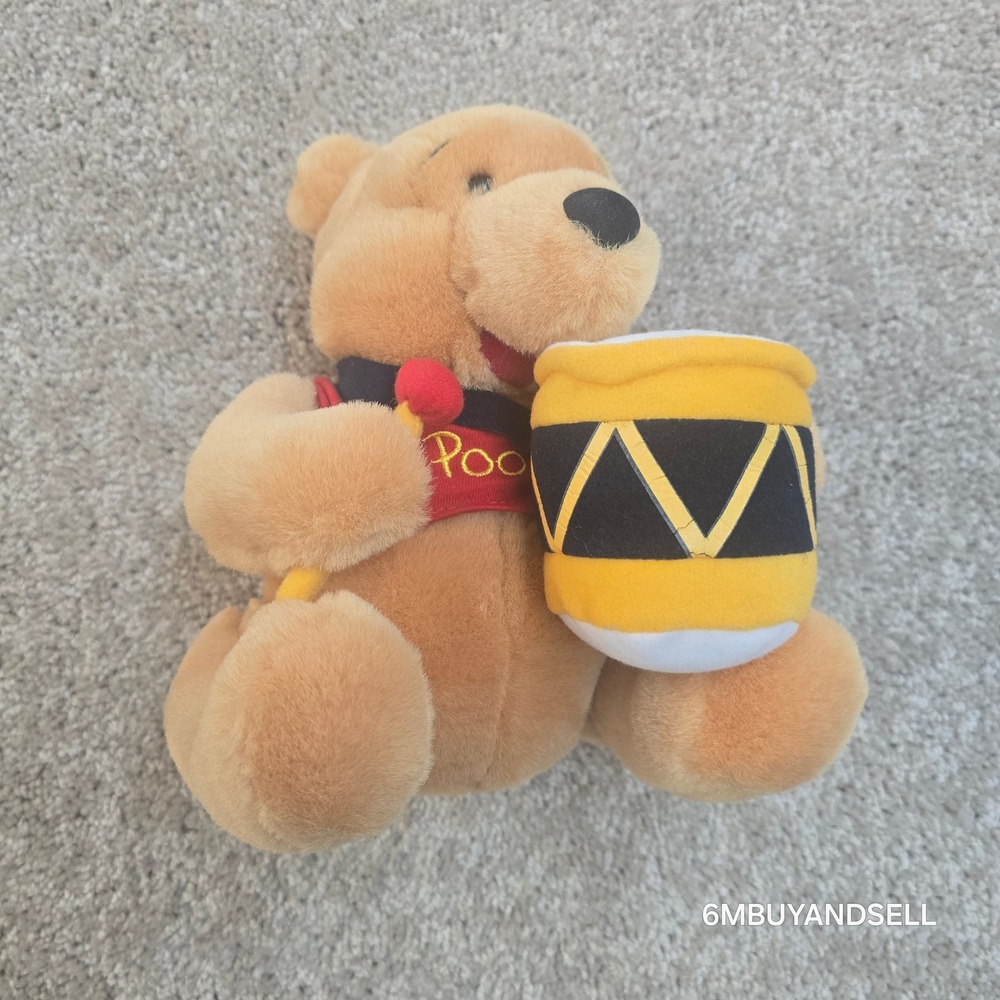 Disney Winnie the Pooh Plush Bear with Drum Stuffed Animal Toy DN 27799